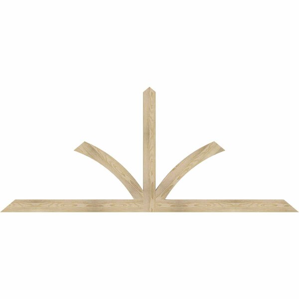 Ekena Millwork Richland Rough Sawn Timber Gable Bracket, Douglas Fir, 96"W x 40"H x 2"D x 4"F, 10/12 Pitch GBW096X40X0204RIC00RDF - main